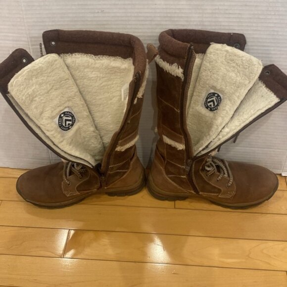 BANFF TRAIL Brown Suede like lace up side zipper water resistant - Picture 14 of 16